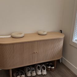 Storage Cabinet Console Table With Storage Slide Door Storage