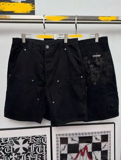Chrome Hearts Black Shorts with Cross Patches
