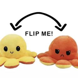 Reversible Octopus Mad Orange/ Happy Yellow Flip Toy
