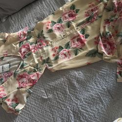 Flower Maxi Dress Open Back