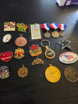 Collectible and antique buttons pins etc