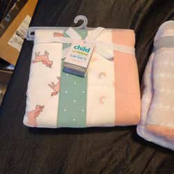 Plush Baby Blanket & Receiving Blankets