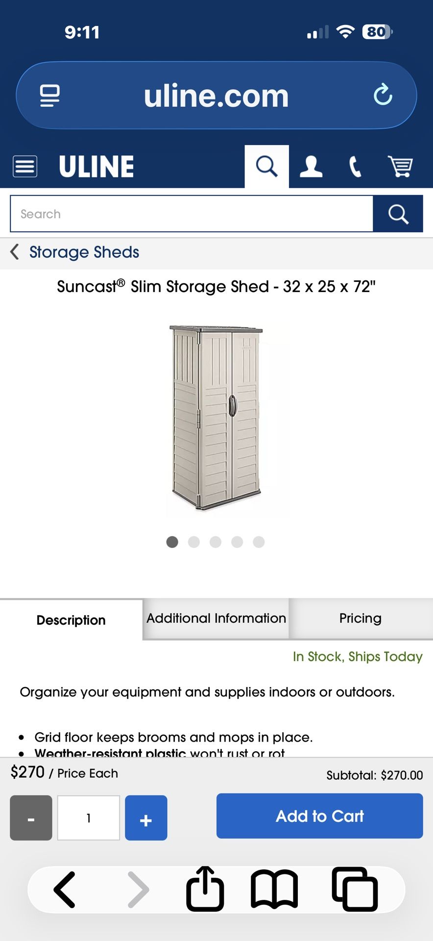 STORAGE SHED  (NEW IN BOX)