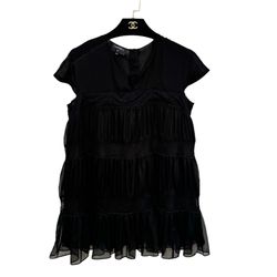 Chanel Silk Double Layers Mini Dress New