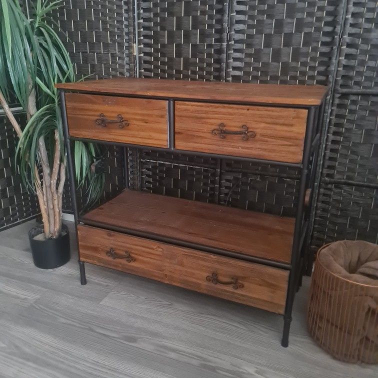 Solid Wood 3-Drawer Entry Table