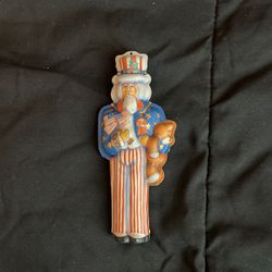 VTG Christmas “Uncle Sam” Tin ~ 1984 ~ Keepsake Ornament In Box 5" 4th of July decoration