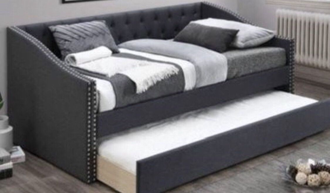 New In Boxes Gray Twin Sized Day Bed *Mattresses Sold Separately Starting At $99/ea* *other Styles And Colors Available*
