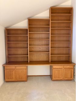 Desk w/TALLLL Bookcases