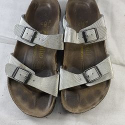 Silver Birkenstock’s Slipper Size 36
