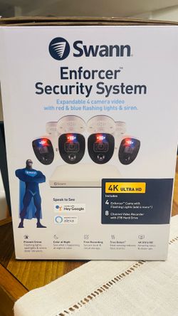 New box Swann Enforcer 4K Security System 4 Cameras 8 Channel DVR 2TB HDD