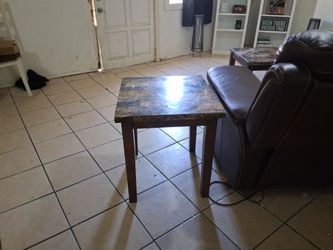 Wood\nAnd granite type two tables of mention coffee table
