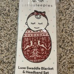 Little Sleepies Swaddle And Headband Set