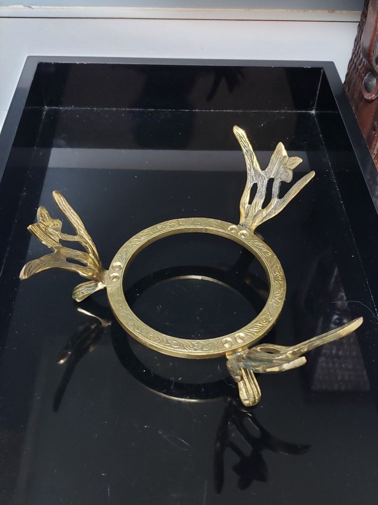 Vintage 5" solid brass pedestal