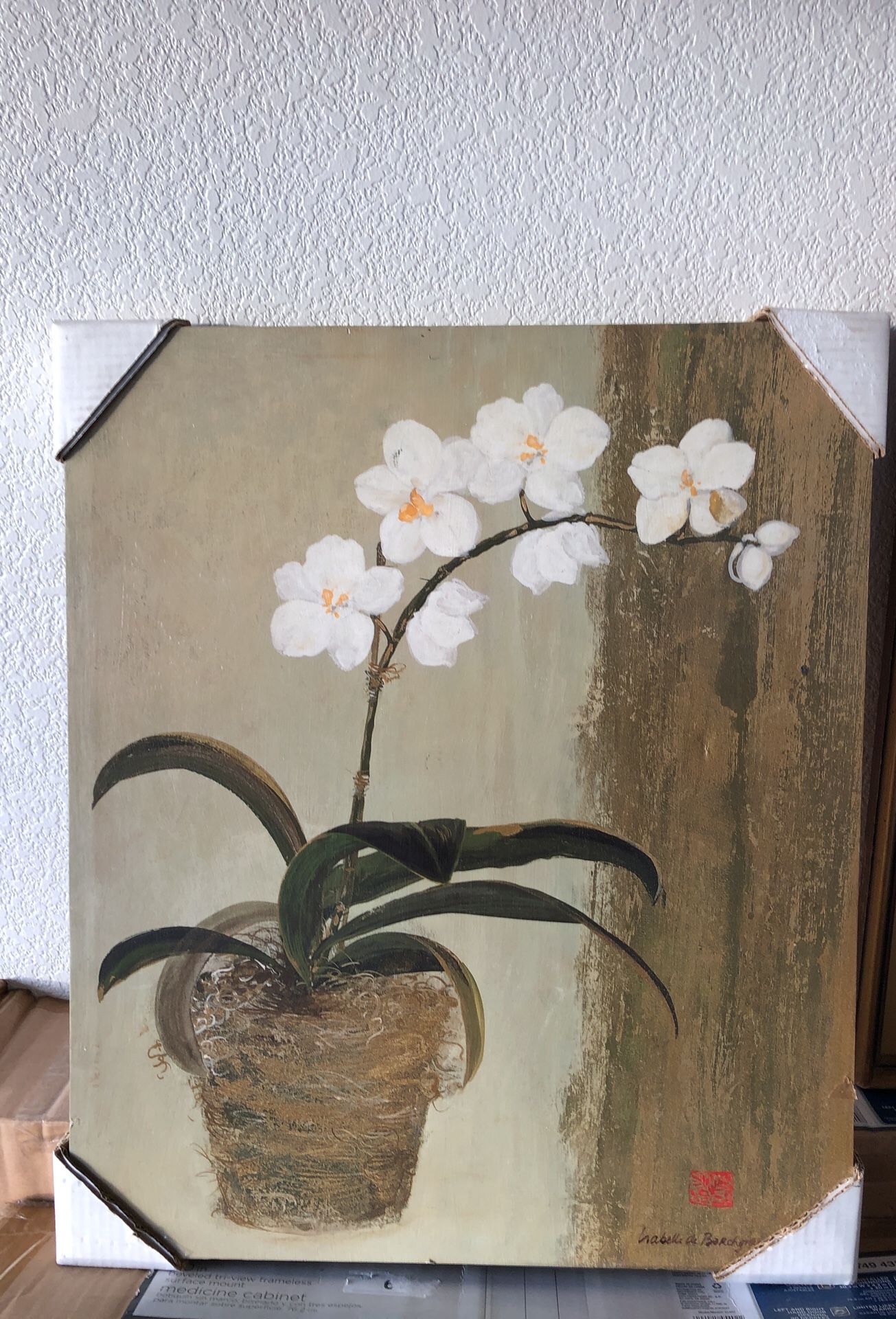 Isabelle De Borchgrave Flower Print on Canvas