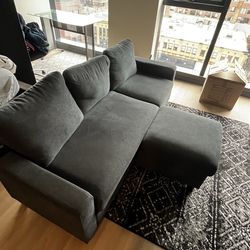 Dark Grey three seat sofa sectional