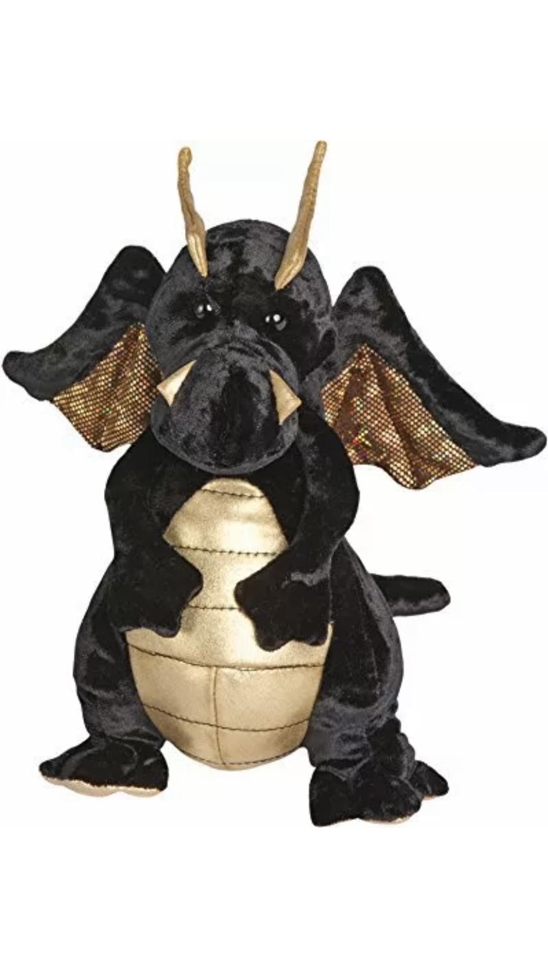 Merlin Dragon 9" by Douglas Cuddle Toys Stuffed Animal Black Plush Plushie doll