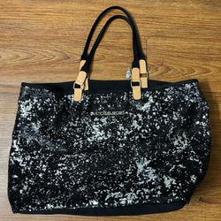 NEW Victoria Secret Black Sparkling Tote Bag - Size: 23x14 Inches .20$ 