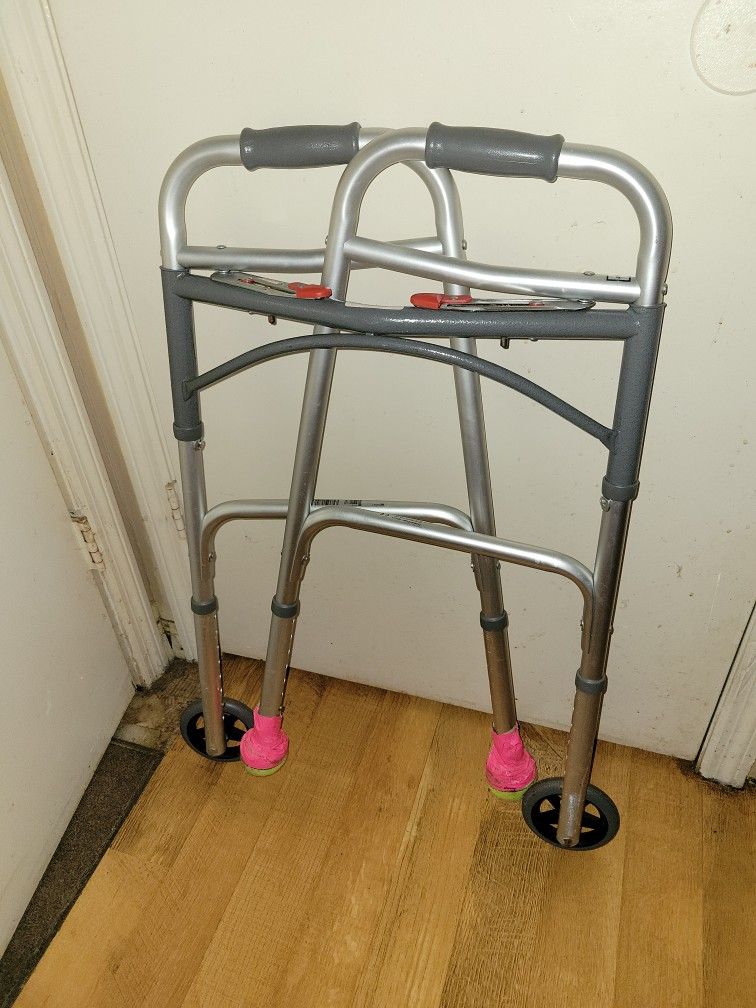 Deluxe Two Button Folding Walker