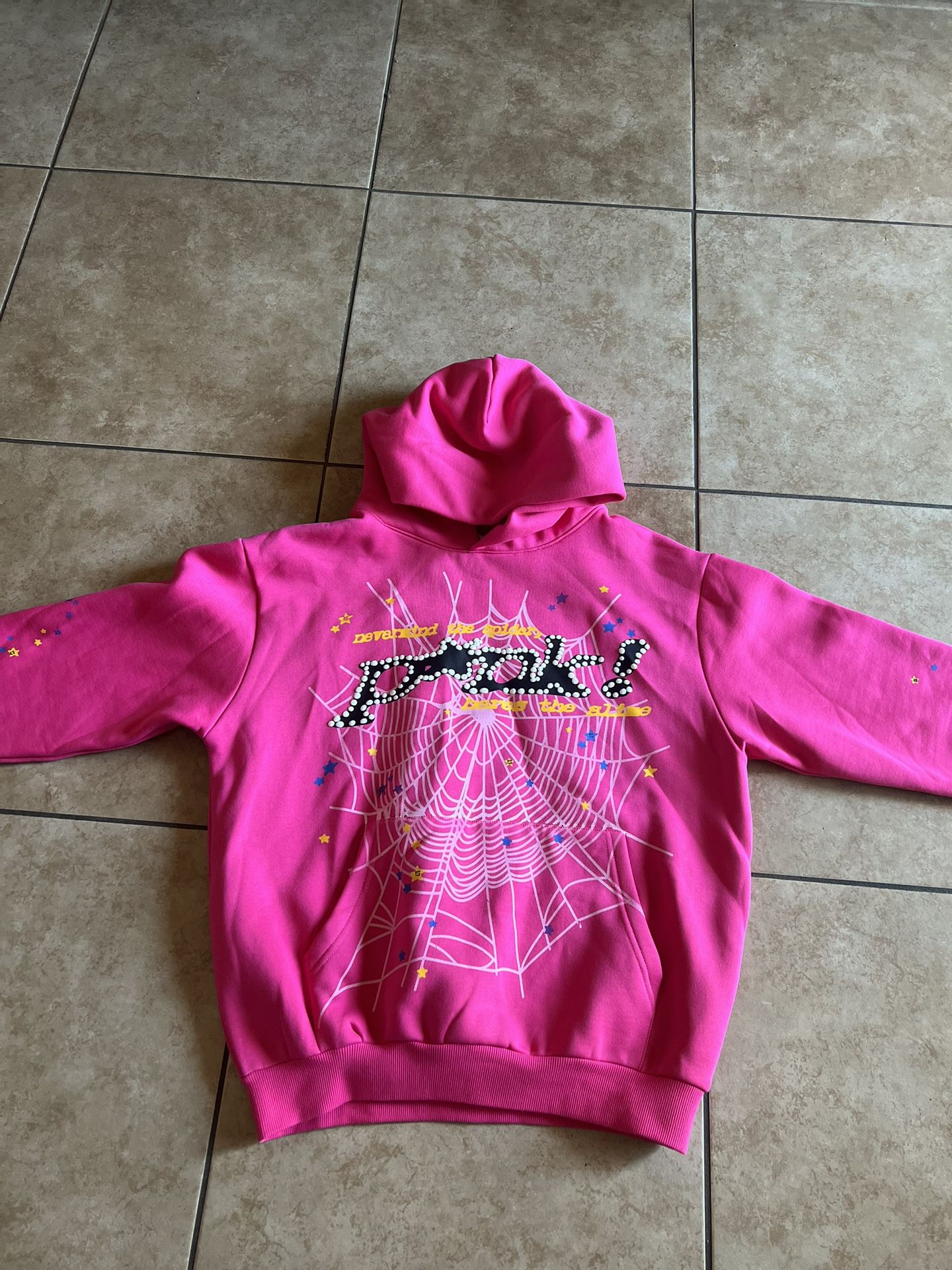 Sp5der Hoodie Pink Size Small