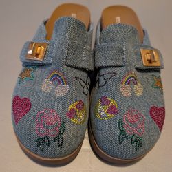 Kids' Moneyy Denim Multi Rhinestones Steve Madden Girls Size 3