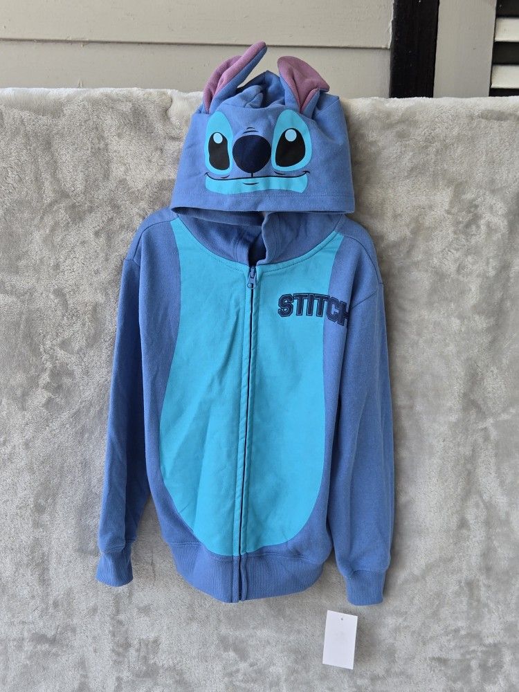 DISNEY COLLECTION LITTLE AND BIG LILO AND STITCH FLEECE HOODIE SIZE S (5/6) NWT