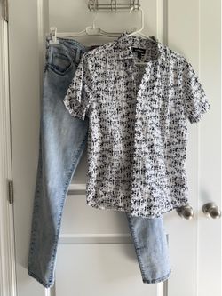 Men’s Stylish Outfit Set – Guess Jeans & Express Shirt