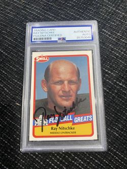 1989 Swell Autographed Ray Nitschke Football Greats #96 PSA/DNA