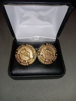 Daniel Marshall DMCC gold vermeil cufflinks  campfire club new with case