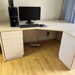 Computer desk and file cabinet