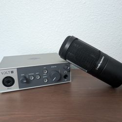 Volt 1 And Audio-Technica AT2020 Interface And Micophone
