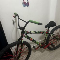 SE Bikes DBlocks Big Ripper 29" BMX Freestyle Bike-Green/Red Camo