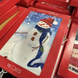 Hallmark Image Arts Boxed Christmas Cards - Vintage Snowman and Birds (16 Cards with Envelopes)