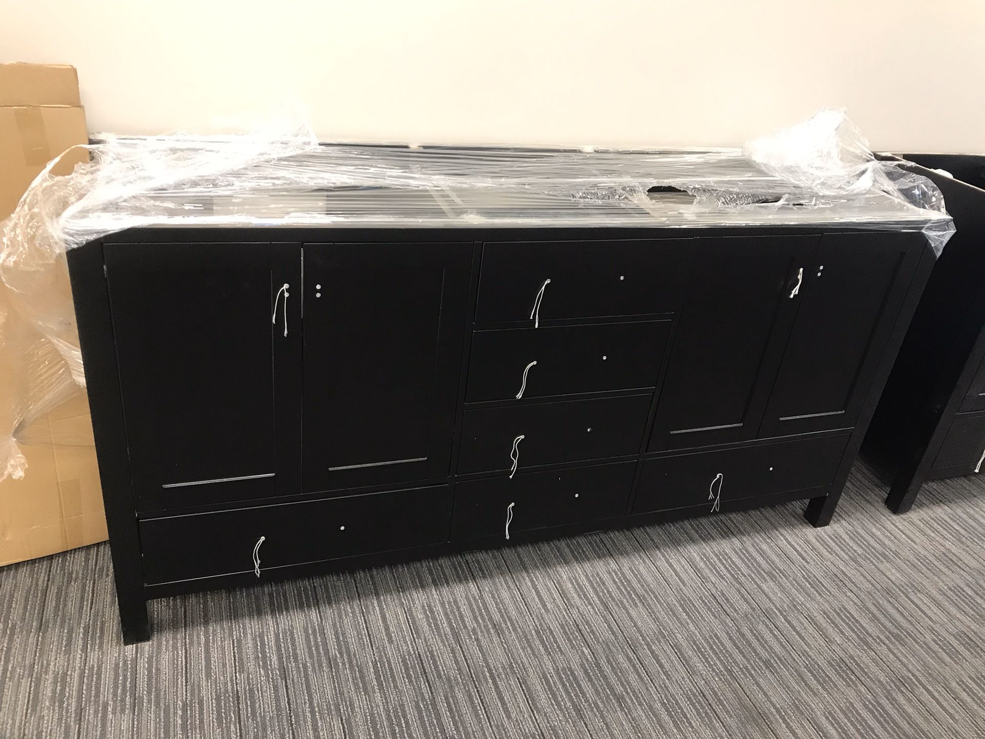 71” Bathroom vanity in black cabinet only