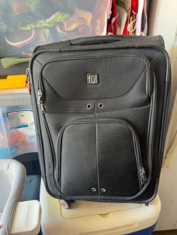 FUL soft-sided carry-on spinner suitcase