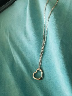 Silver heart locket with chain