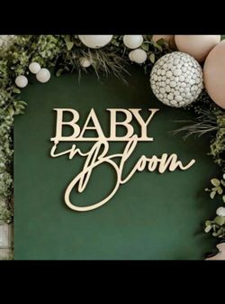 Baby in bloom baby shower wooden sign