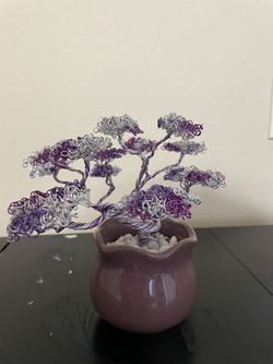 Wire Bonsai Tree Shade Of Purple