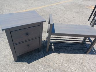 Gray Side Table/ Roller Rack / Shoe Rack