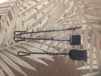 Black Iron Fireplace Tools (3pcs)