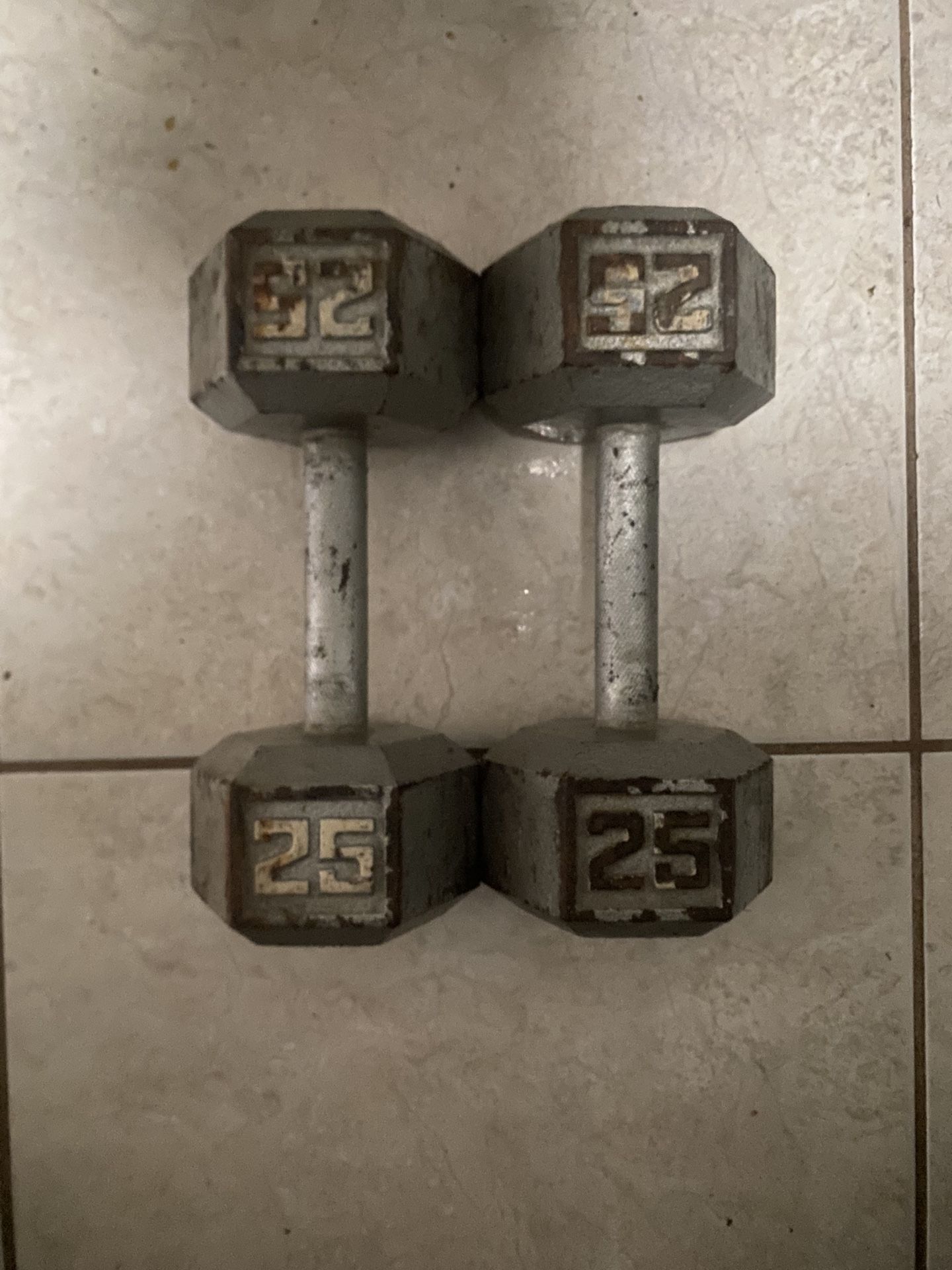 Pair Of 25 Lbs Dumbbells