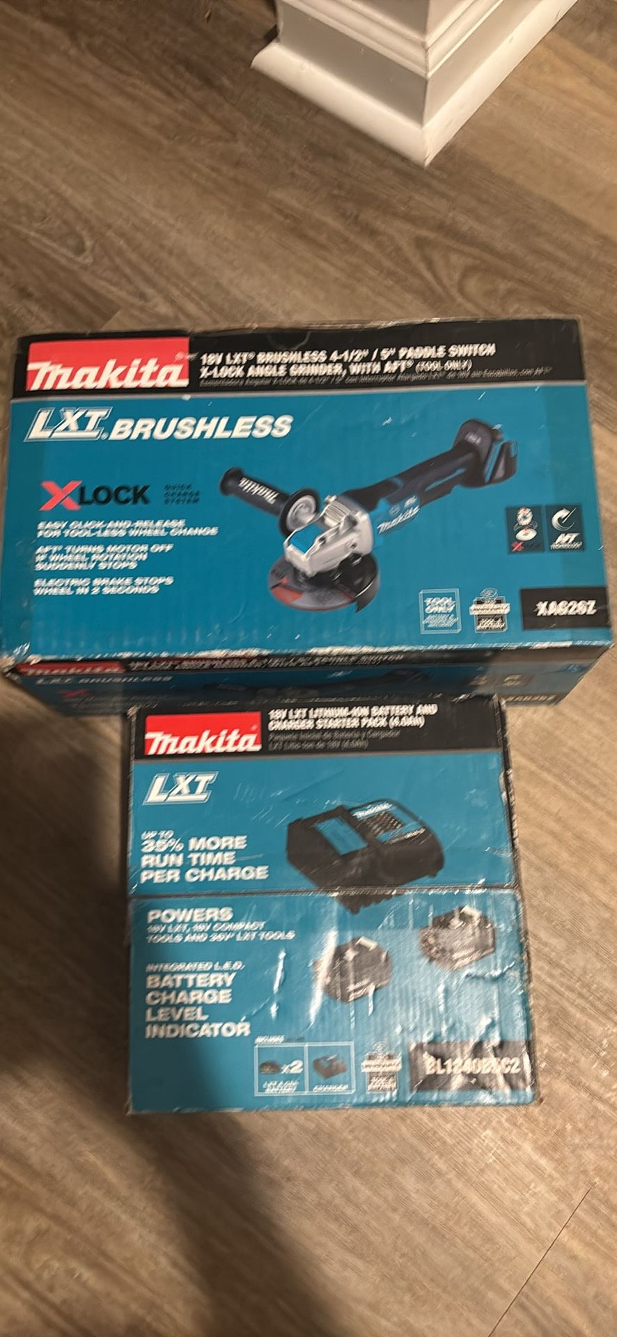 18 V Lxt Brushless Makita Grinder And 2 4 Hour Batteries And Charger Kit