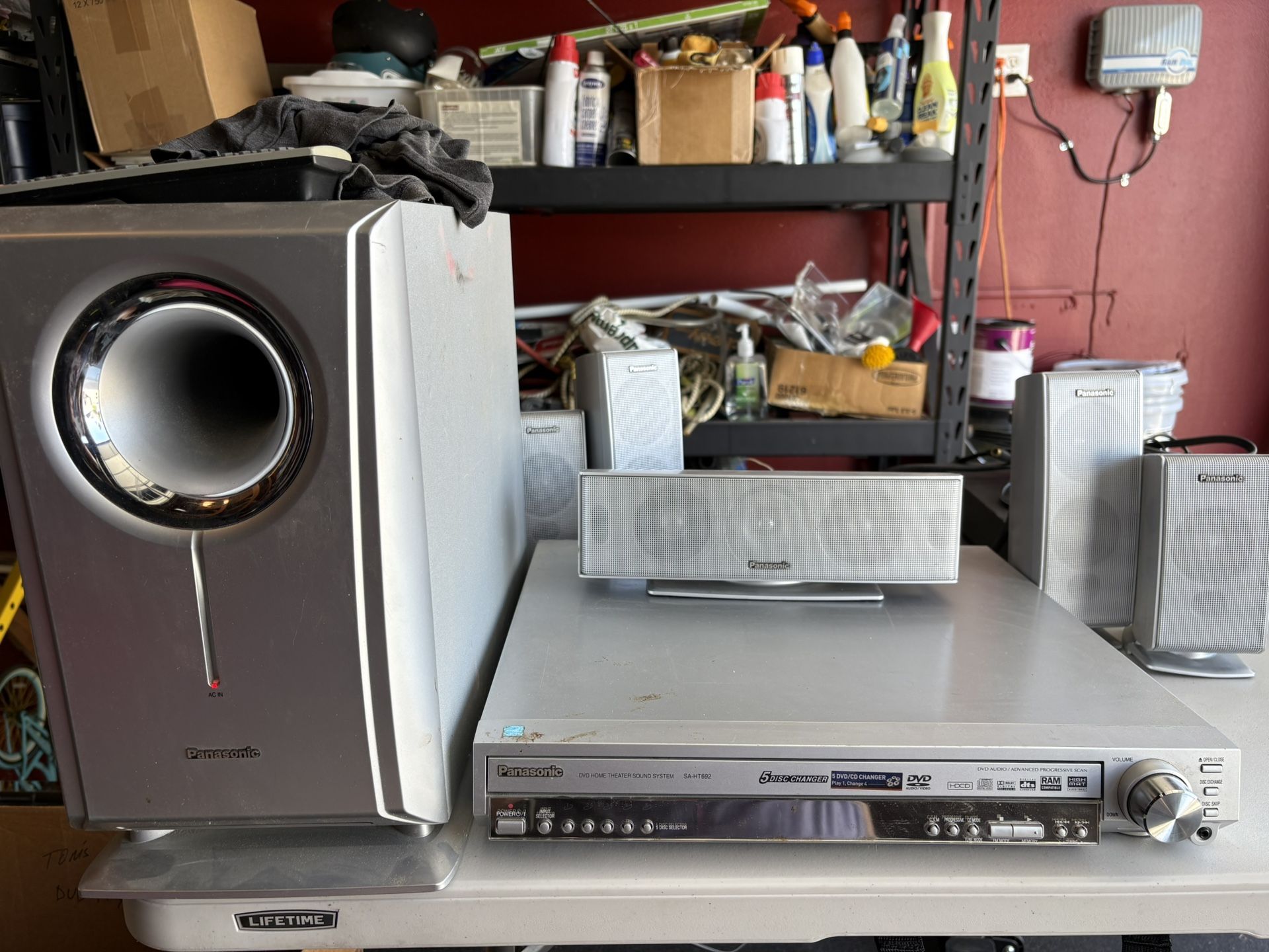 Panasonic Five Disc Cd Changer Home Surround Sound System