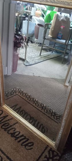 New gold diamond cut frame mirror heavy duty