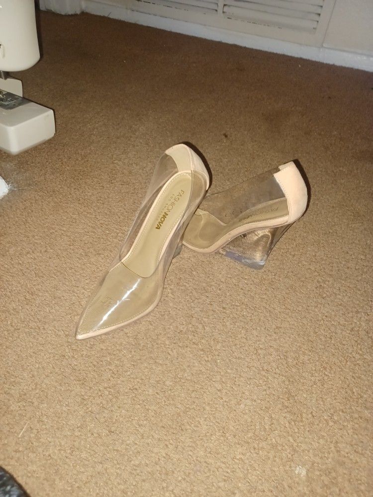 Clear  Nude Wedges FASHION NOVA