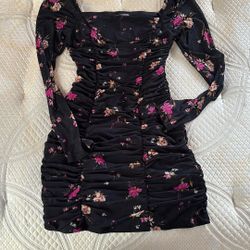 Black dress with flowers