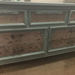 Chalk Painted Dresser With decoupage Detail