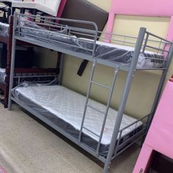 Bunk Bed In (Black) 2 Twin Mattresses 