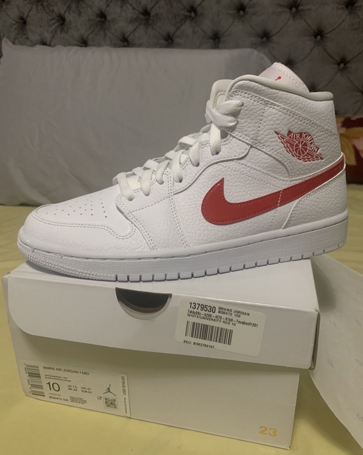 New Jordan 1 Mid Size 8.5in Man 10 In Woman