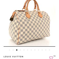 Vintage LOUIS VUITTON Damier Azur 30 Canvas Speedy Handbag DU4089