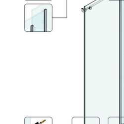 Fixed glasses shower screen